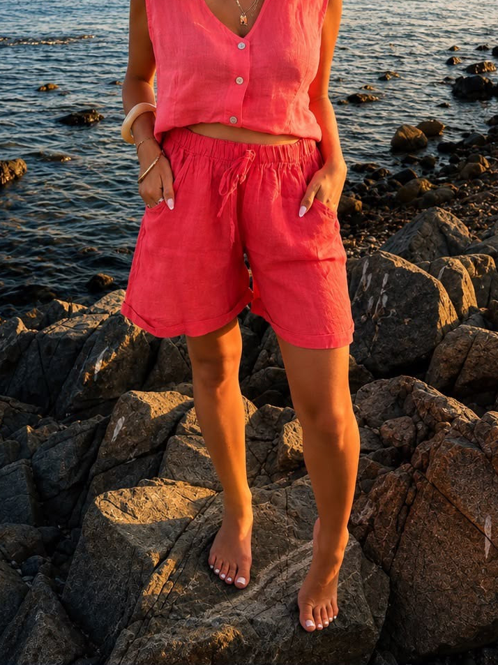 SHORT EN LIN 100%