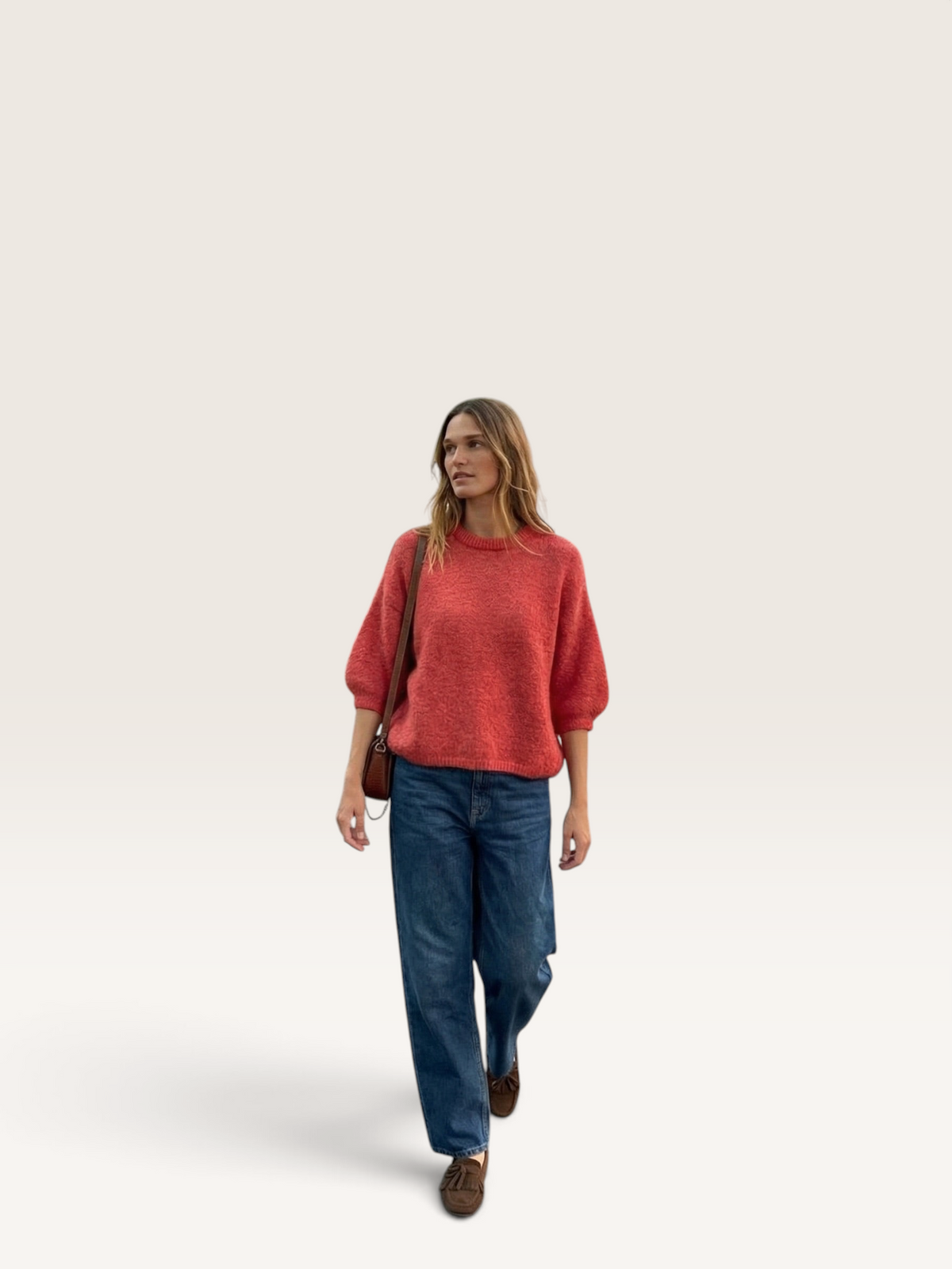 MEH62397 PULL MANCHE 3/4 EN MOHAIR Int
