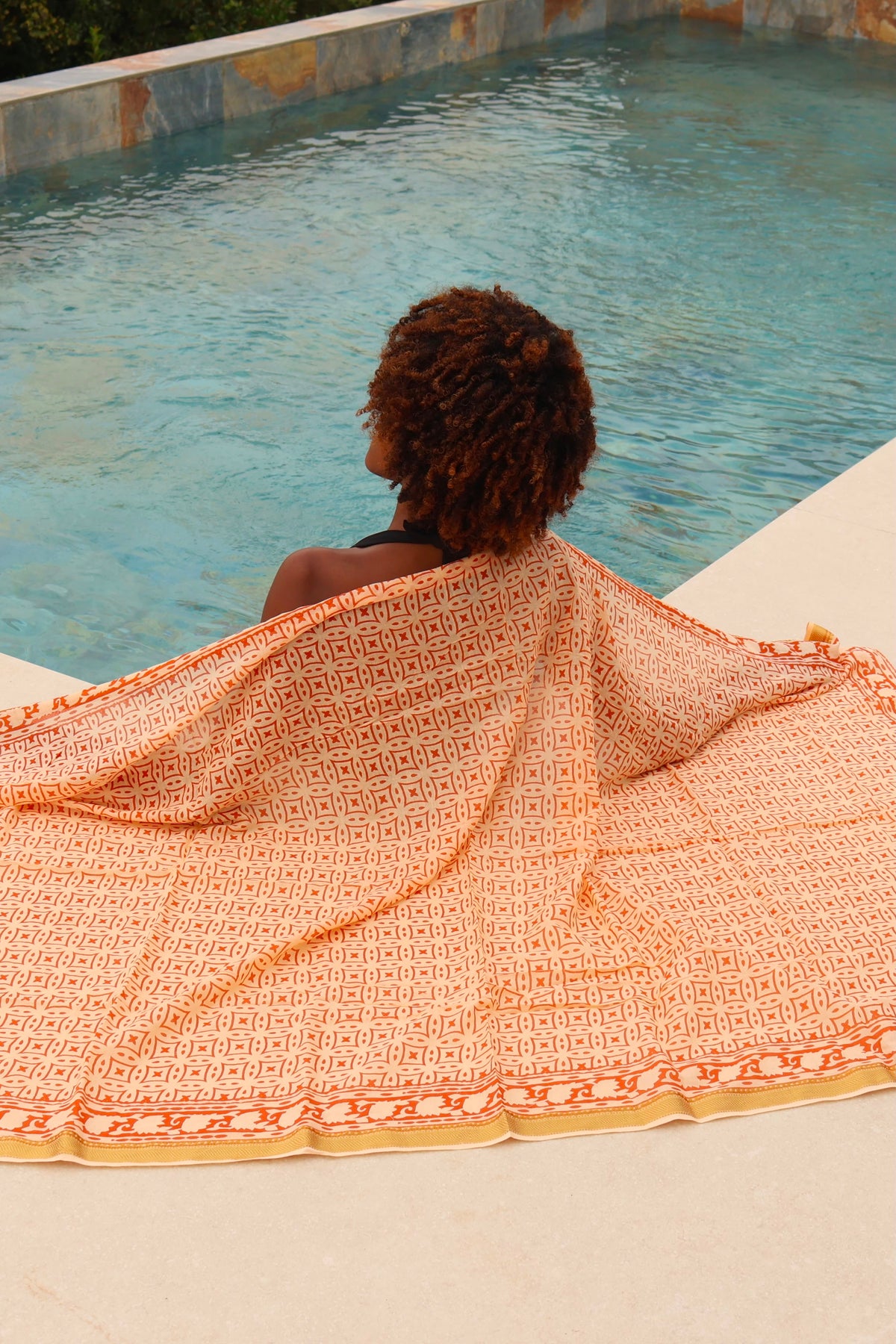 SARONG PAREO SABLE BLANC