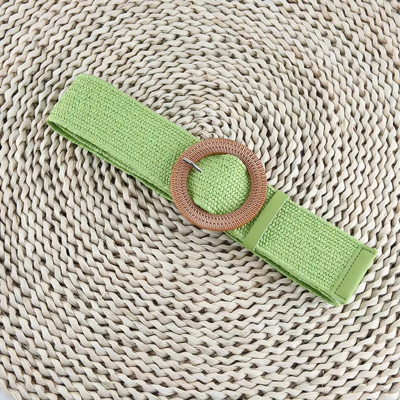 Ceintures Tissées en Paille extensible Couleurs