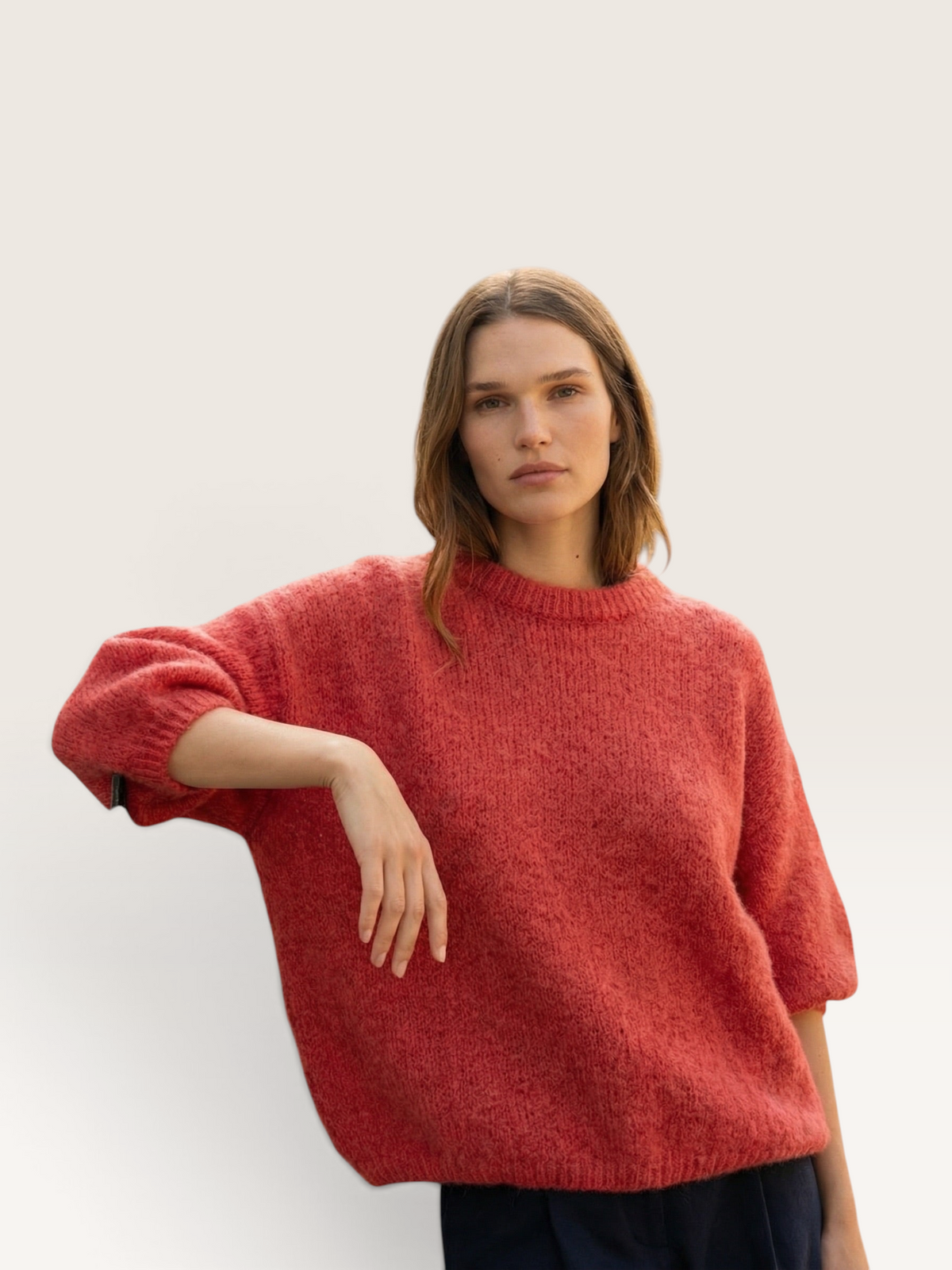 MEH62397 PULL MANCHE 3/4 EN MOHAIR Int