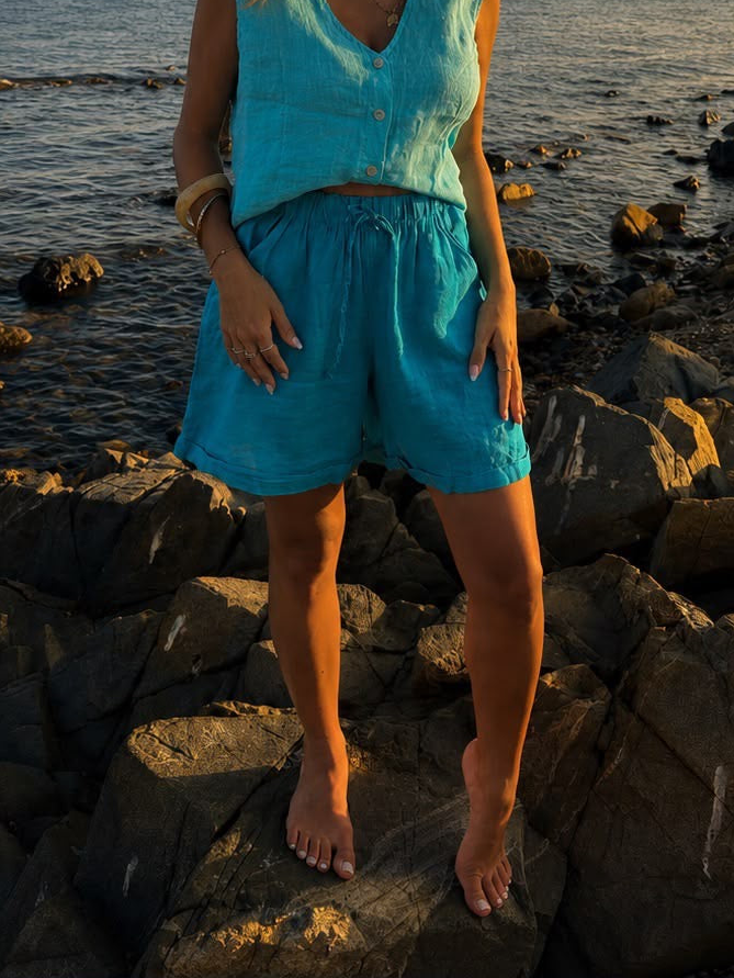 SHORT EN LIN 100%