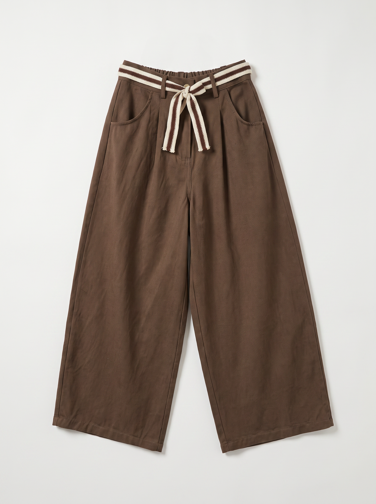 K08034 Pantalon Large Ceinture Int 100% Coton