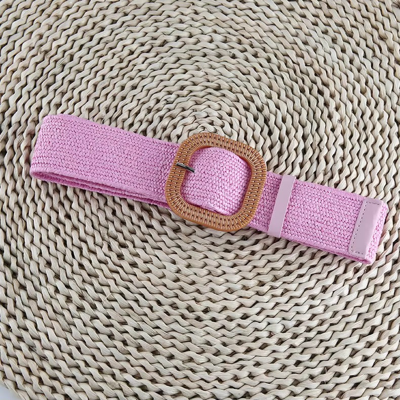 Ceintures Tissées en Paille extensible Couleurs