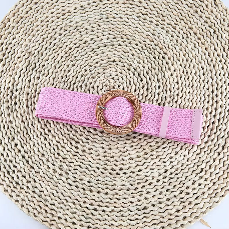 Ceintures Tissées en Paille extensible Couleurs