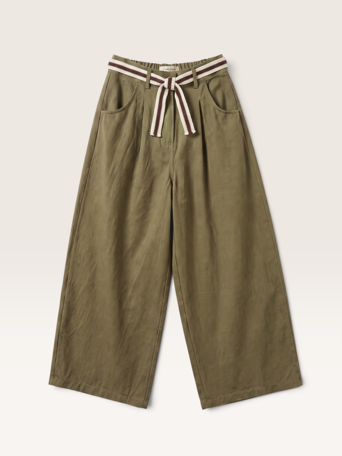 K08034 Pantalon Large Ceinture Int 100% Coton