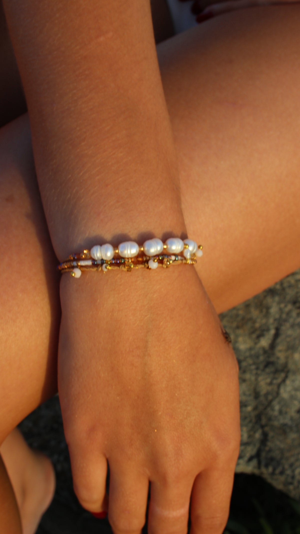 BRACELET PERLE 3 RANGS INDIES