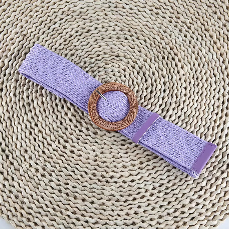 Ceintures Tissées en Paille extensible Couleurs