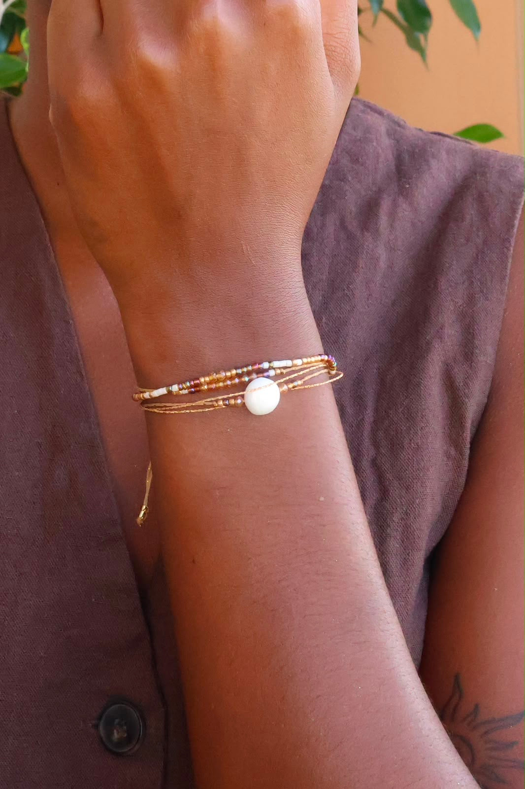 BRACELET TRIO PERLE PLATE