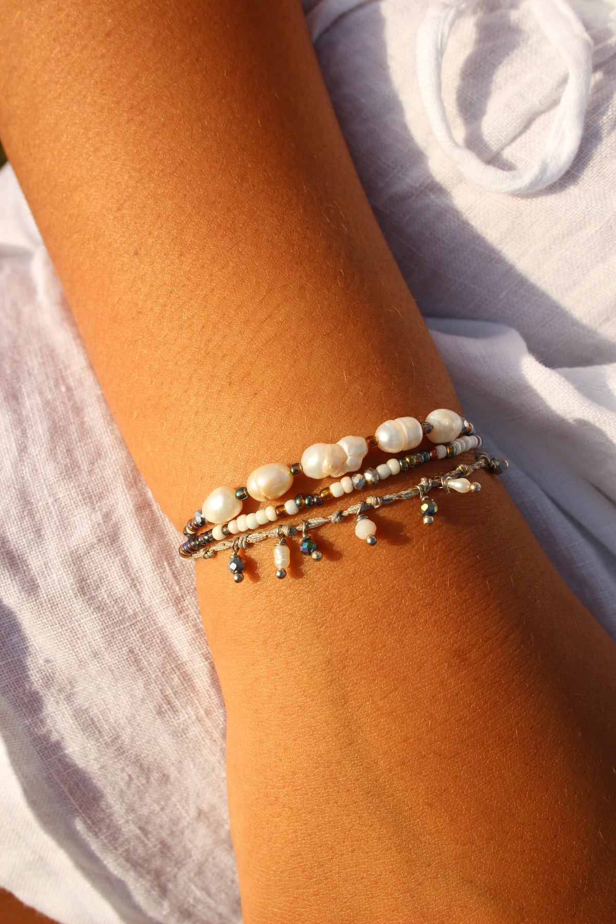 BRACELET PERLE 3 RANGS INDIES