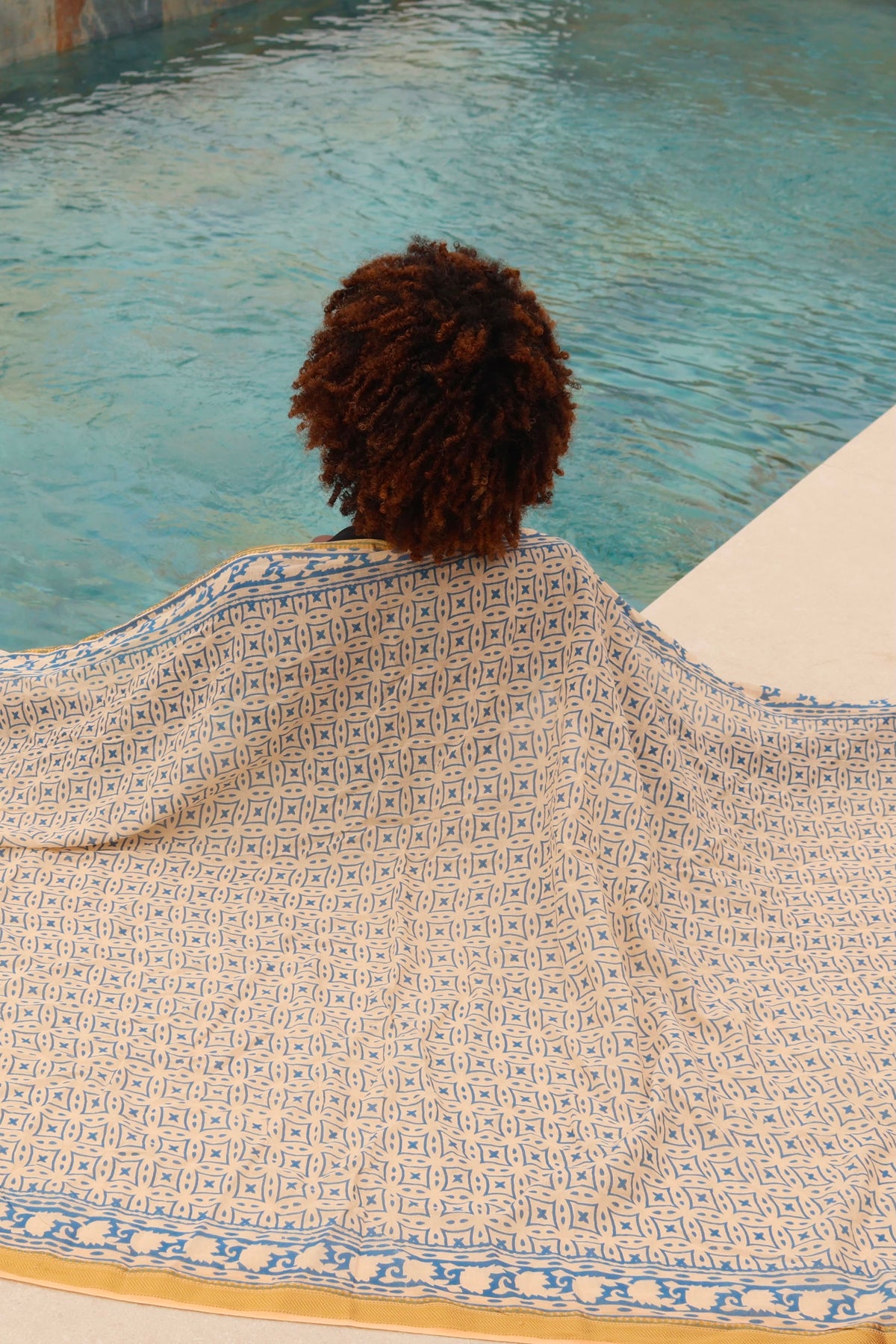 SARONG PAREO SABLE BLANC