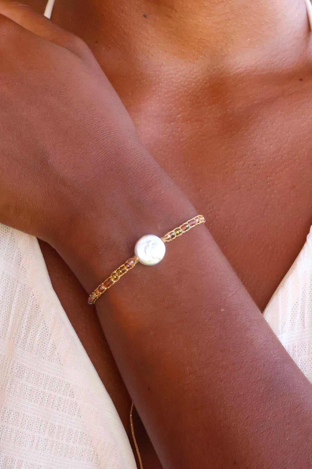 BRACELET IKAT PERLE PLATE