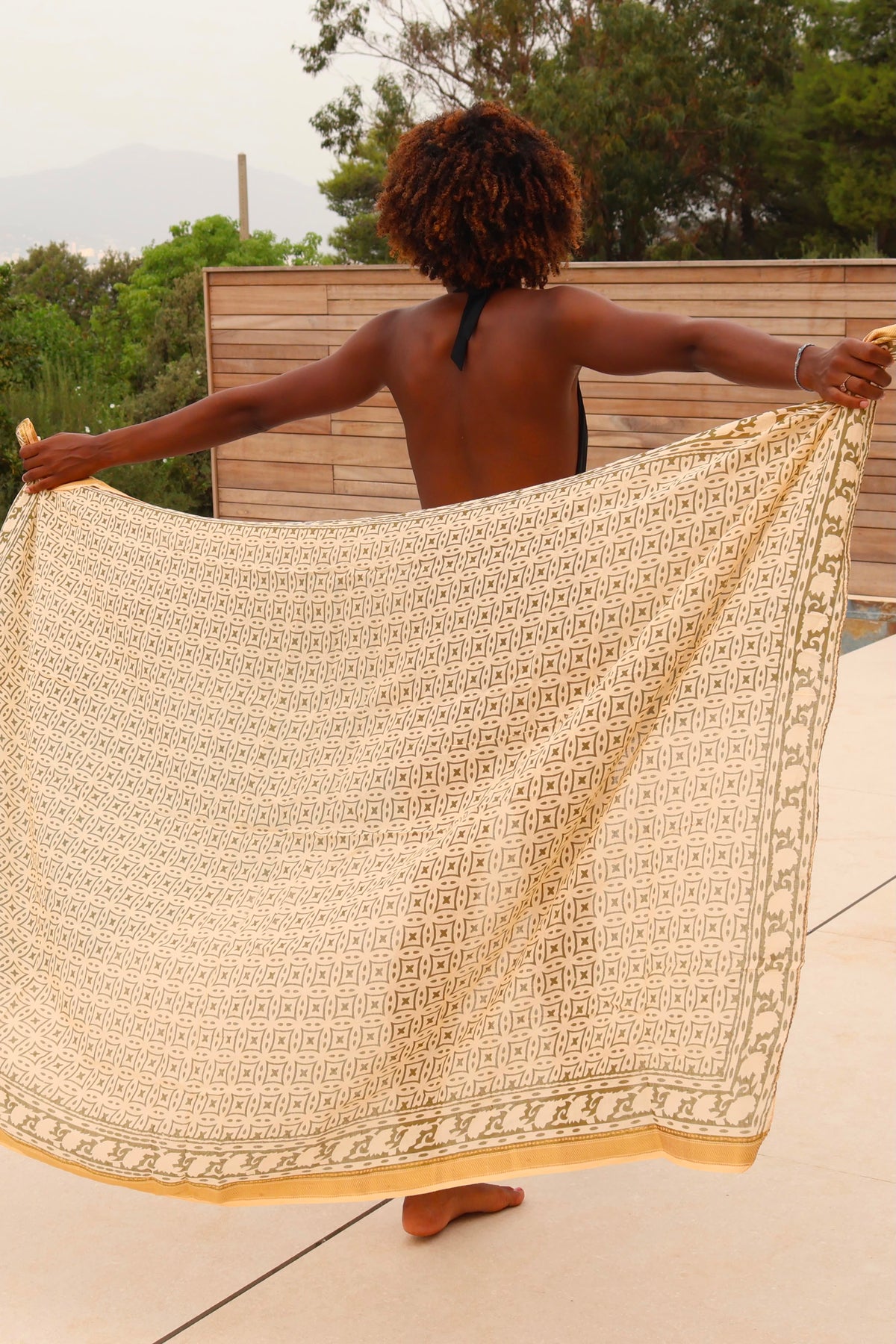 SARONG PAREO SABLE BLANC