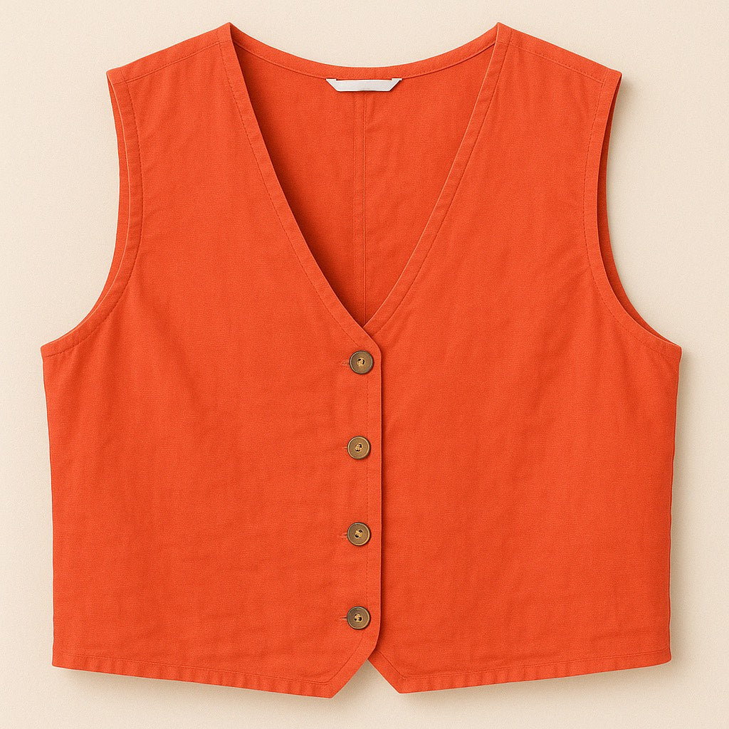 GILET LIN 100%