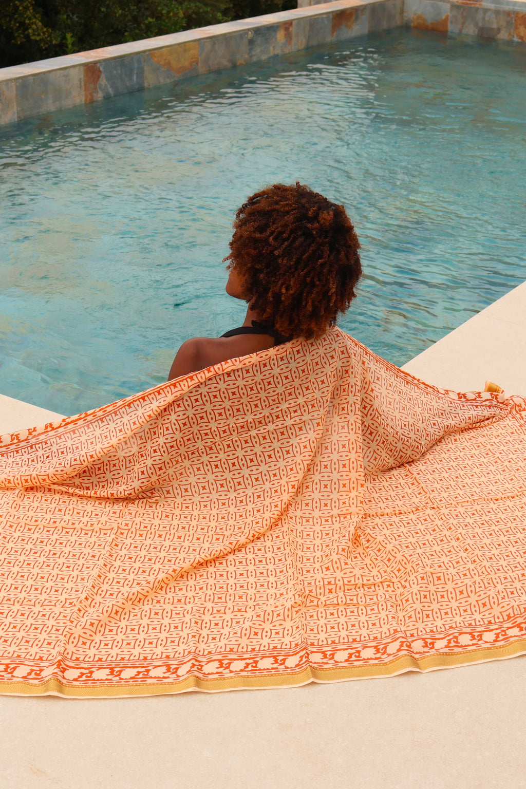 SARONG PAREO SABLE BLANC