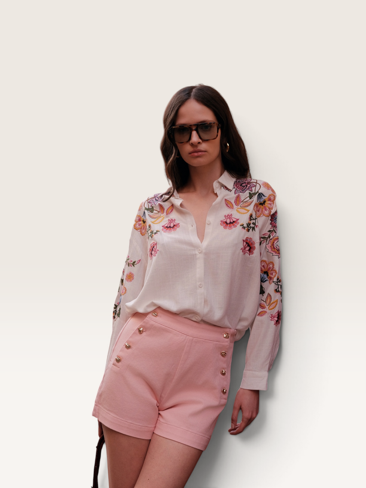 M7560 Chemise Musy Brodée 100% Coton