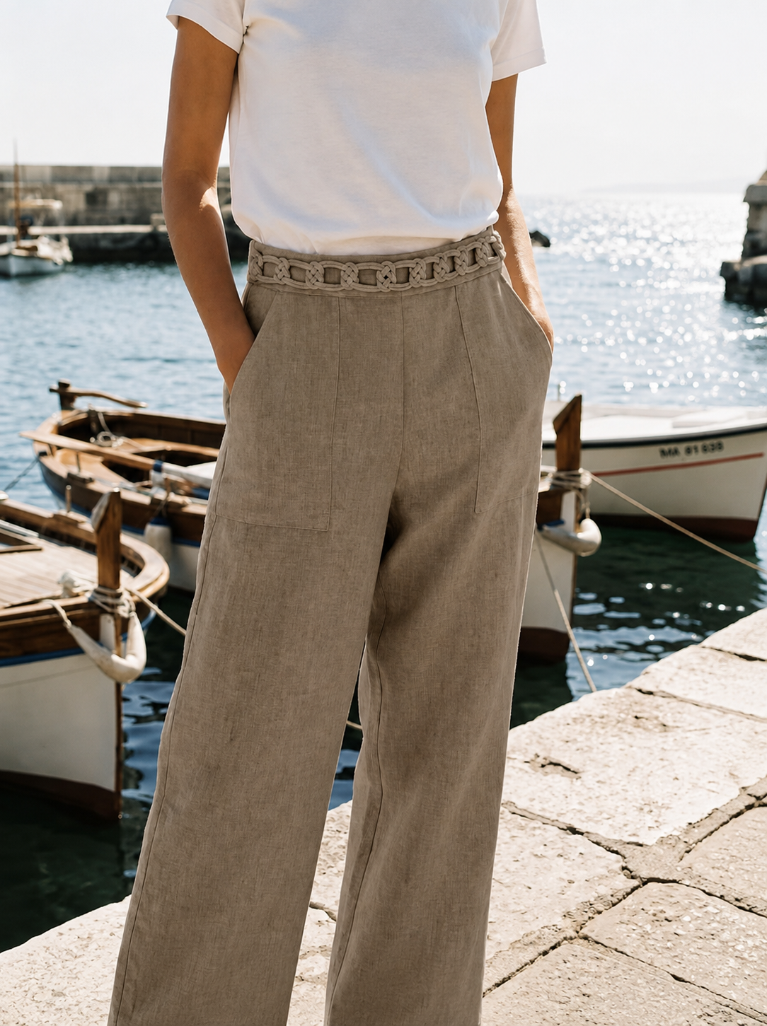 KK89001K PANTALON DÉTAIL TRESSÉ INT