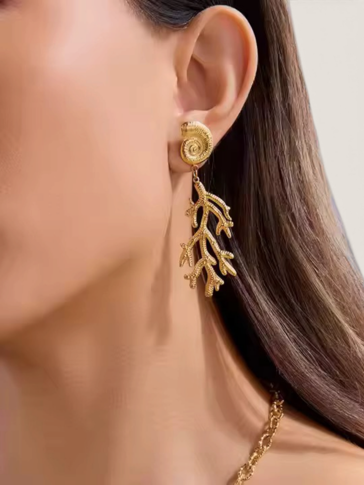 Boucles d’oreilles Corail Acier Inoxydable