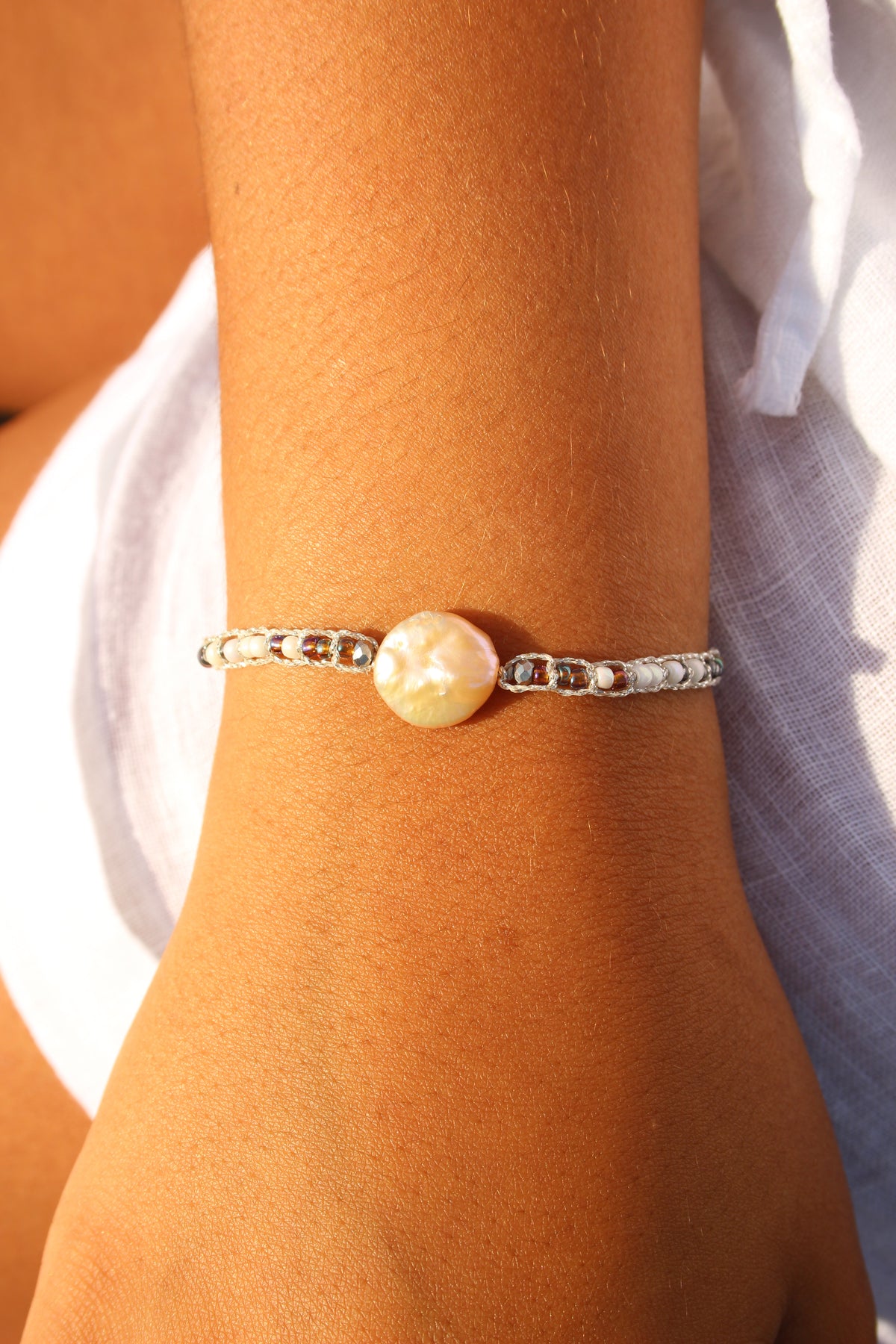 BRACELET IKAT PERLE PLATE