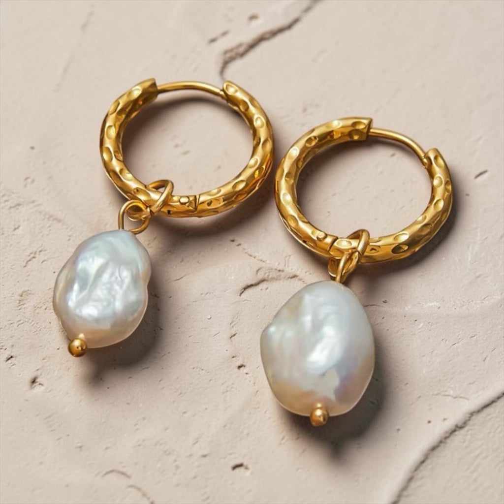 Boucles d’oreilles Perles d’eau Douce Acier Inoxydable