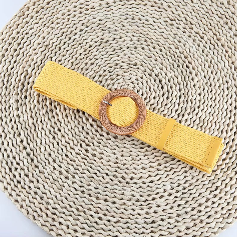 Ceintures Tissées en Paille extensible Couleurs