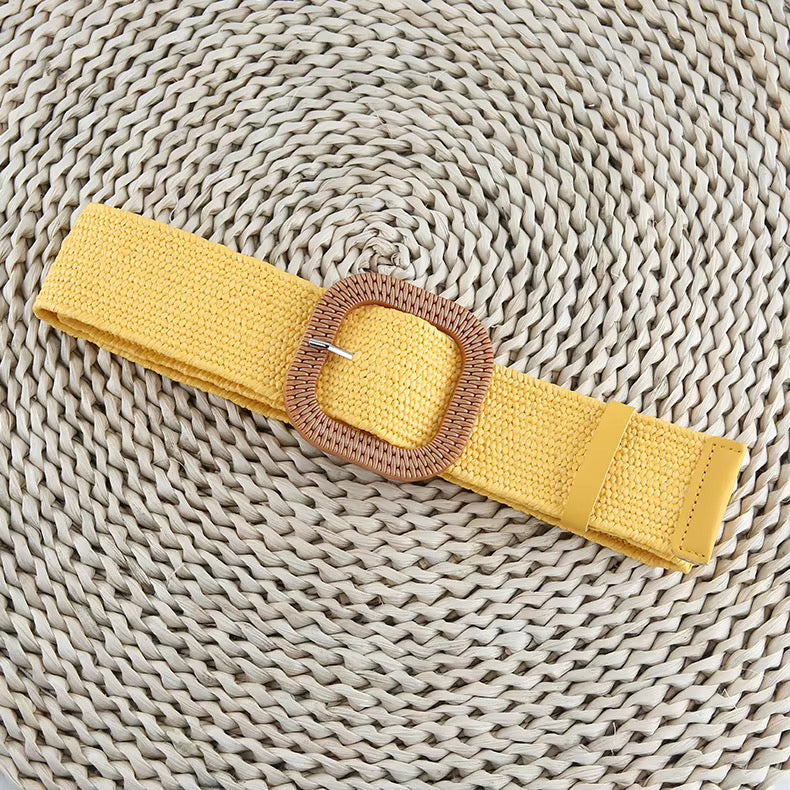 Ceintures Tissées en Paille extensible Couleurs