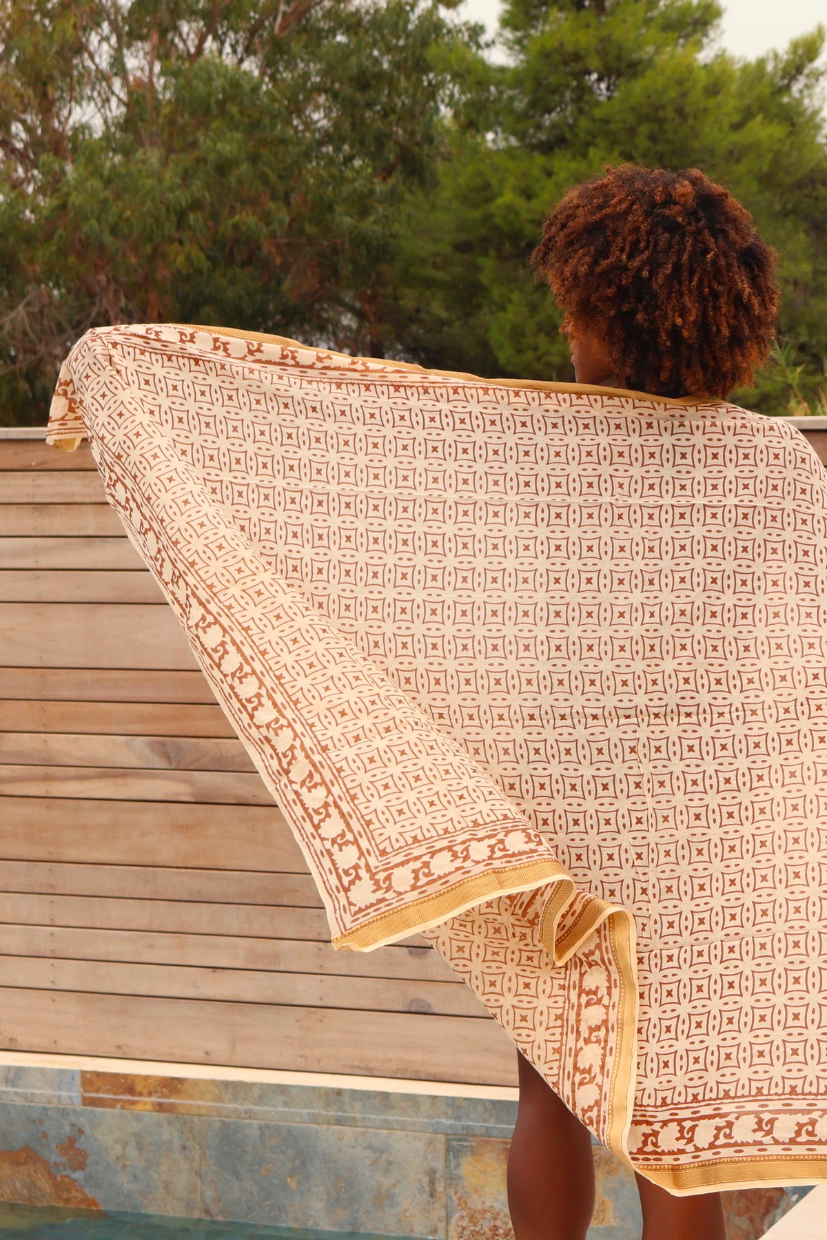 SARONG PAREO SABLE BLANC