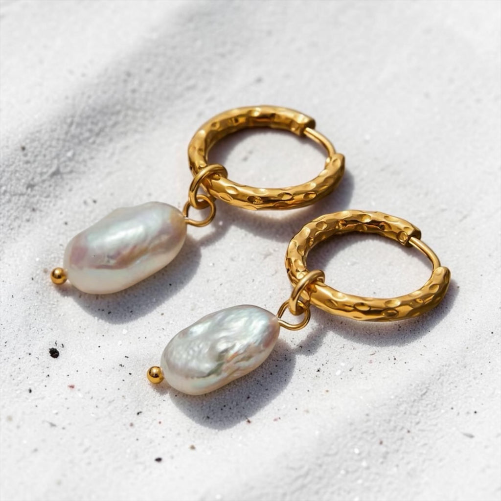 Boucles d’oreilles Perles d’eau Douce Acier Inoxydable