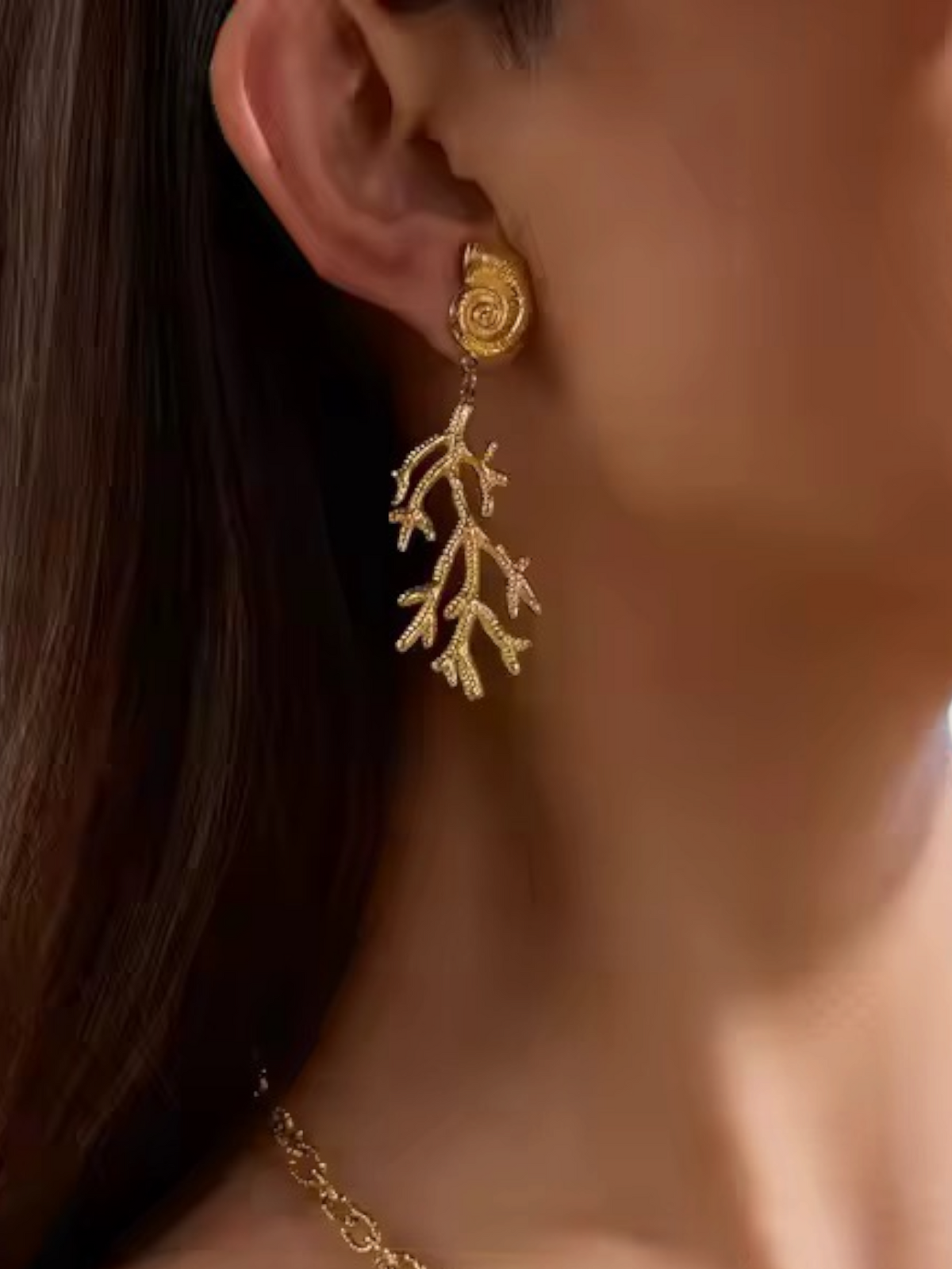 Boucles d’oreilles Corail Acier Inoxydable