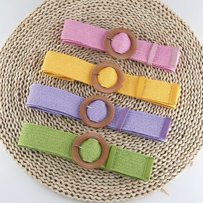Ceintures Tissées en Paille extensible Couleurs