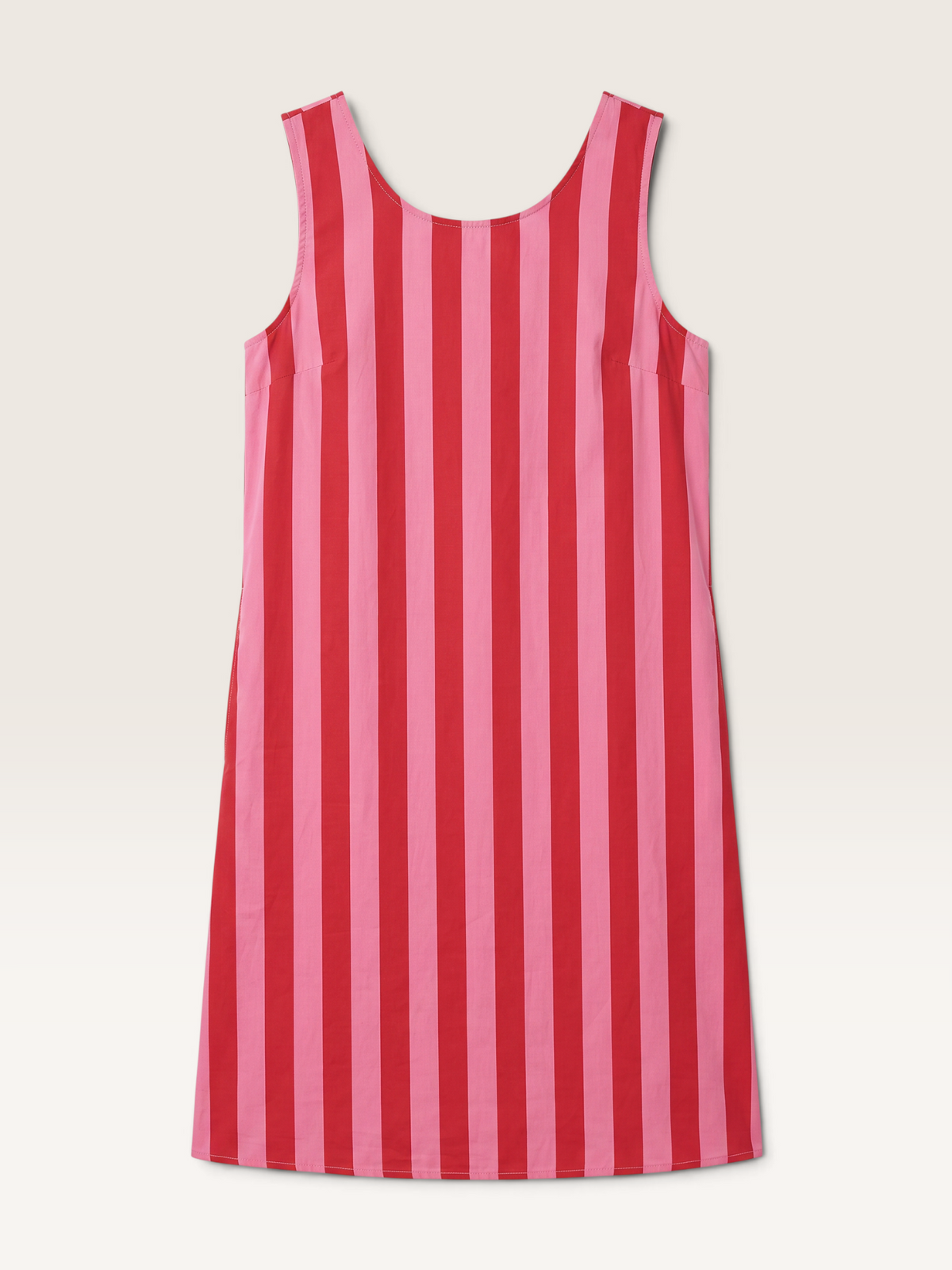 PR2665-1 Robe Pepouz courte rayée col rond sans manches coton avec poches